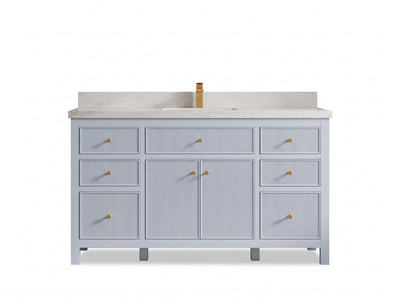 Sonoma 60 in W x 22 in D Free Standing Reeded Single Sink Bathroom Vanity
