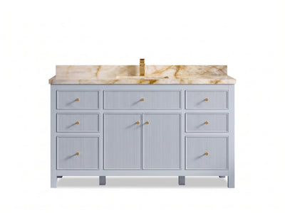 Sonoma 60 in W x 22 in D Free Standing Reeded Single Sink Bathroom Vanity
