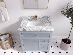 Sonoma 30 in W x 22 in D Reeded Free Standing Single Sink Bathroom Vanity - photo 19