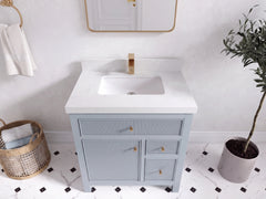 Sonoma 30 in W x 22 in D Reeded Free Standing Single Sink Bathroom Vanity - photo 9