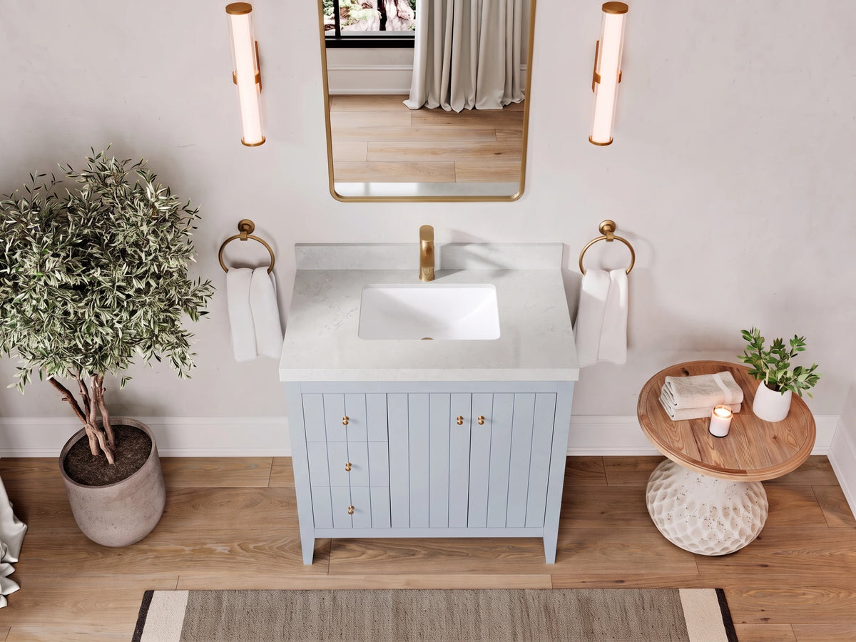 Atlanta 36 in. W x 22 in. D Center Sink Bathroom Vanity for Modern Elegant Bathrooms