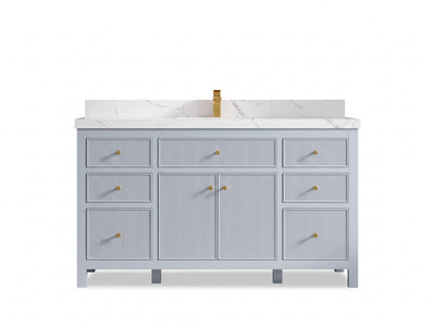Sonoma 60 in W x 22 in D Free Standing Reeded Single Sink Bathroom Vanity
