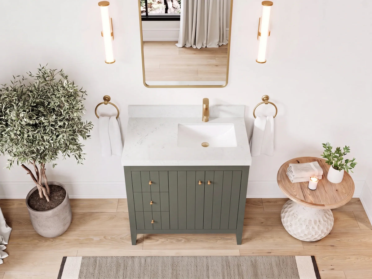 Atlanta 36 in. W x 22 in. D Right Offset Sink Bathroom Vanity