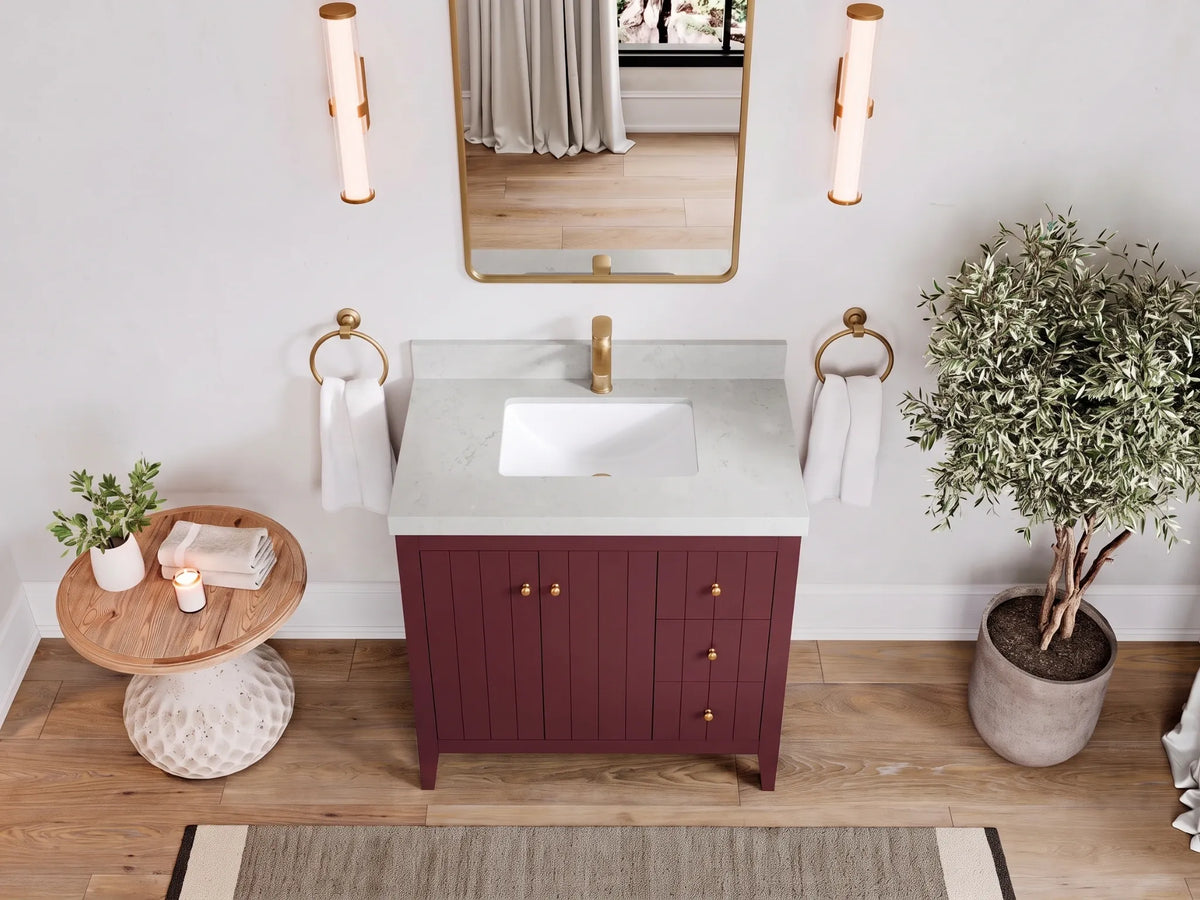 Atlanta 36 in. W x 22 in. D Center Sink Modern Bathroom Vanity