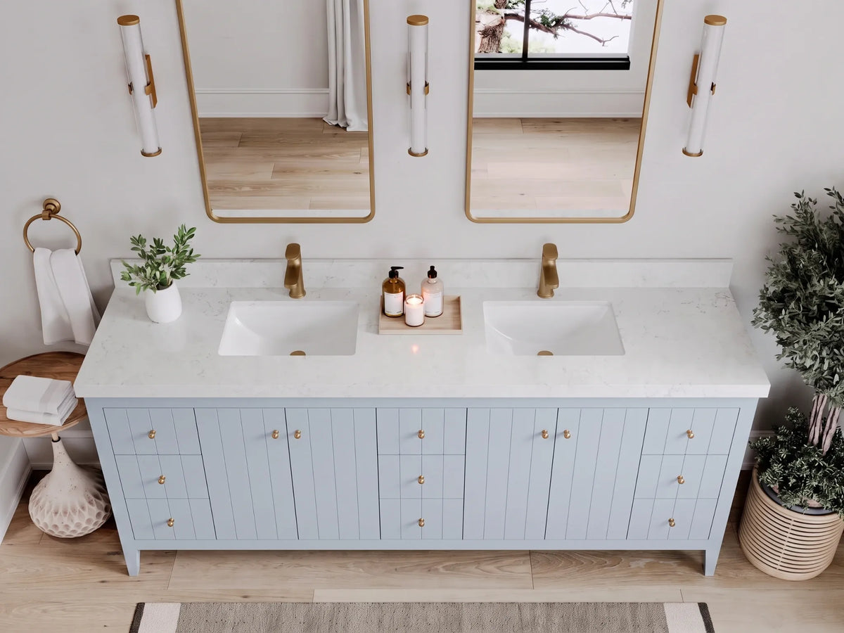 Atlanta 84 in. W x 22 in. D Double Sink Bathroom Vanity