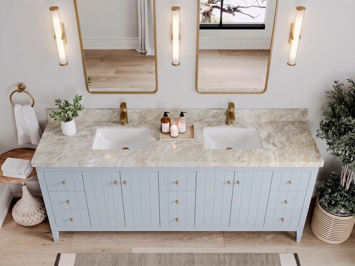 Atlanta 84 in. W x 22 in. D Double Sink Bathroom Vanity