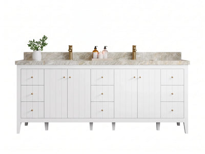 Atlanta 84 in. W x 22 in. D Double Sink Bathroom Vanity