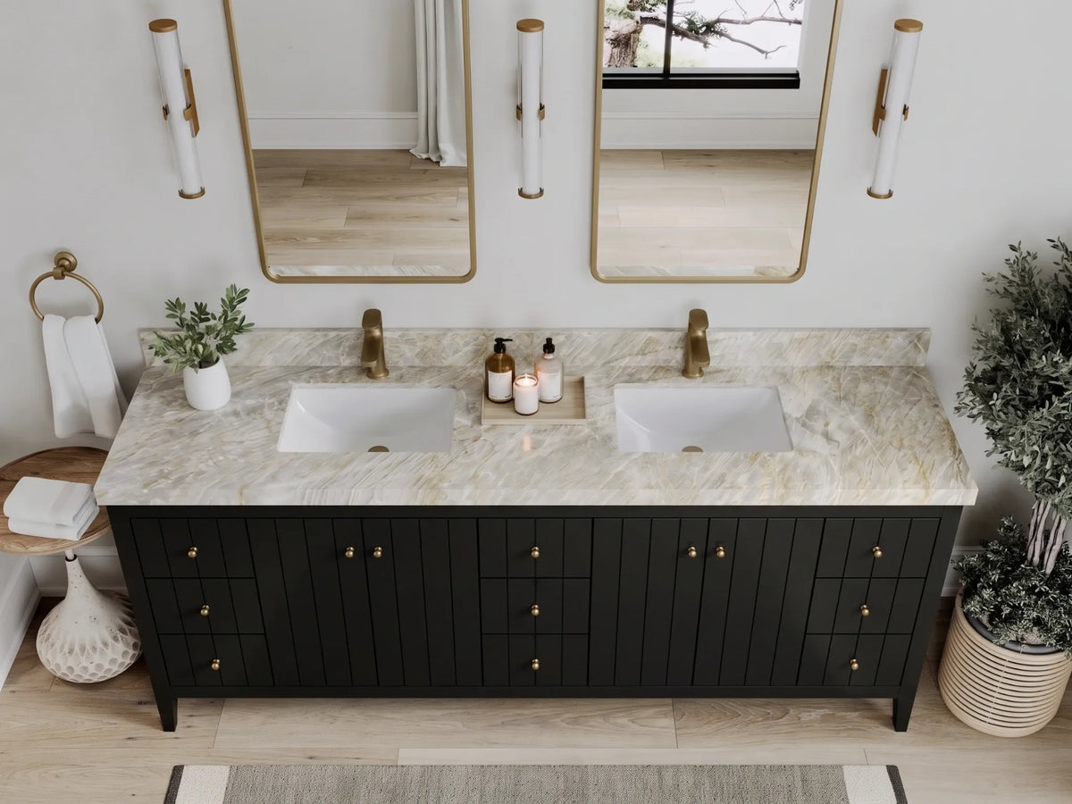 Atlanta 84 in. W x 22 in. D Double Sink Bathroom Vanity