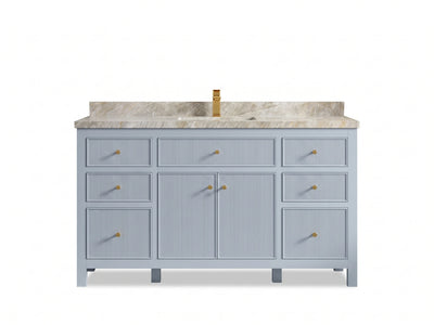 Sonoma 60 in W x 22 in D Free Standing Reeded Single Sink Bathroom Vanity