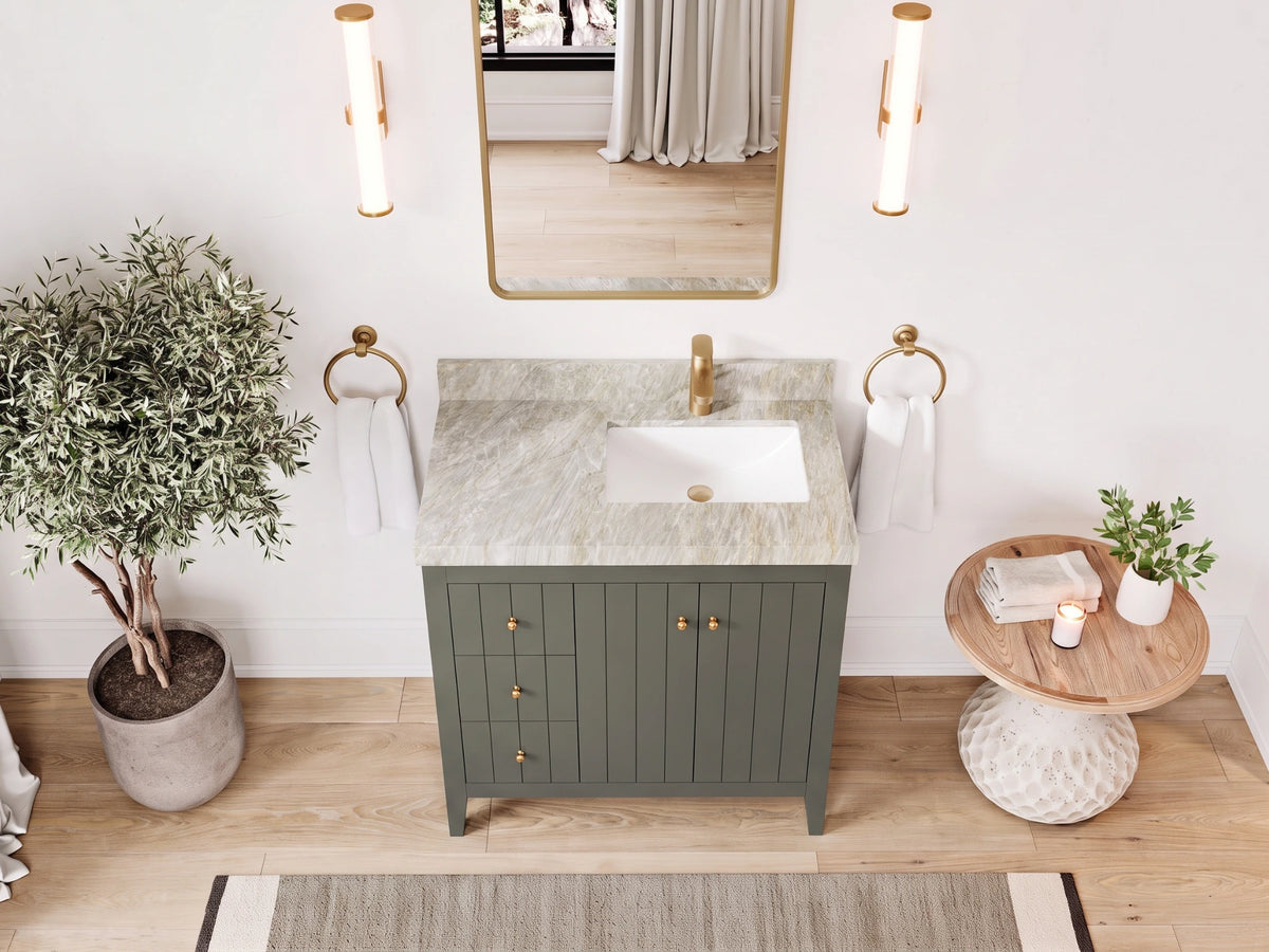 Atlanta 36 in. W x 22 in. D Left Offset Sink Bathroom Vanity