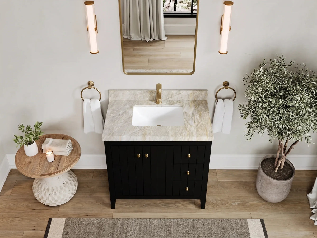 Atlanta 36 in. W x 22 in. D Center Sink Modern Bathroom Vanity