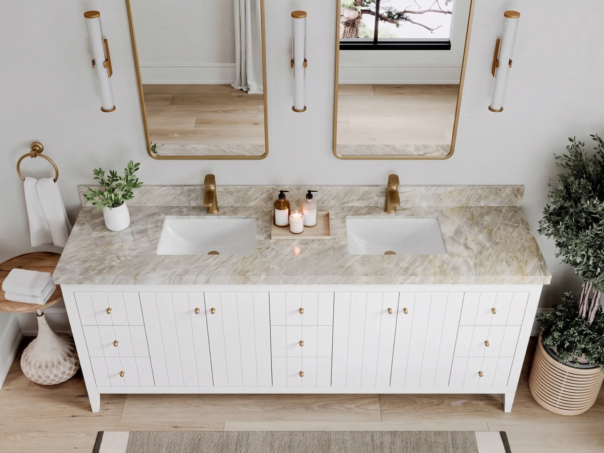 Atlanta 84 in. W x 22 in. D Double Sink Bathroom Vanity