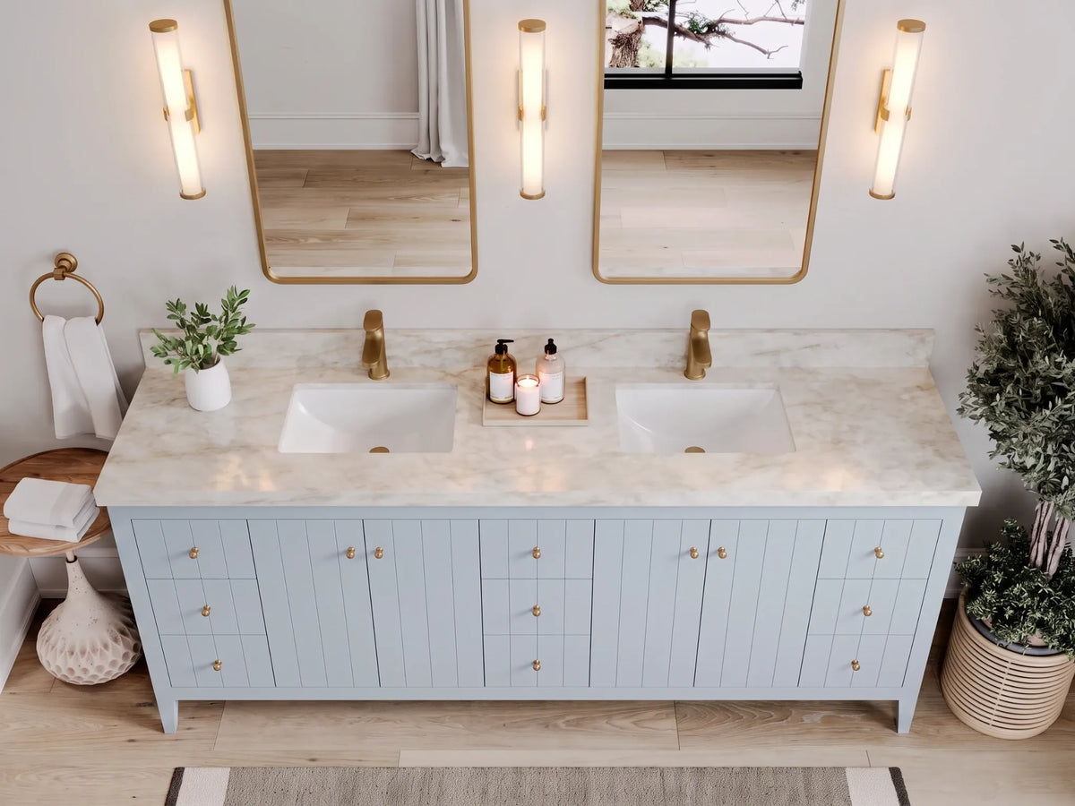 Atlanta 84 in. W x 22 in. D Double Sink Bathroom Vanity