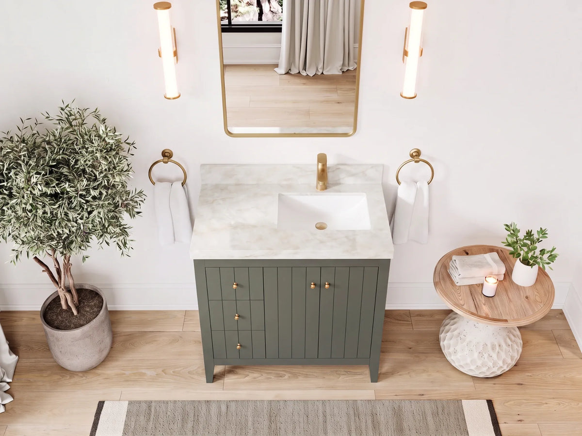 Atlanta 36 in. W x 22 in. D Right Offset Sink Bathroom Vanity