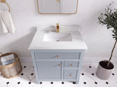 Sonoma 30 in W x 22 in D Reeded Free Standing Single Sink Bathroom Vanity - photo 25