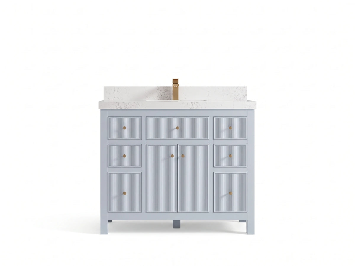 Sonoma 42 in W x 22 in D Free Standing Reeded Single Sink Bathroom Vanity