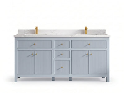 Sonoma 72 in W x 22 in D Free Standing Reeded Double Sink Bathroom Vanity