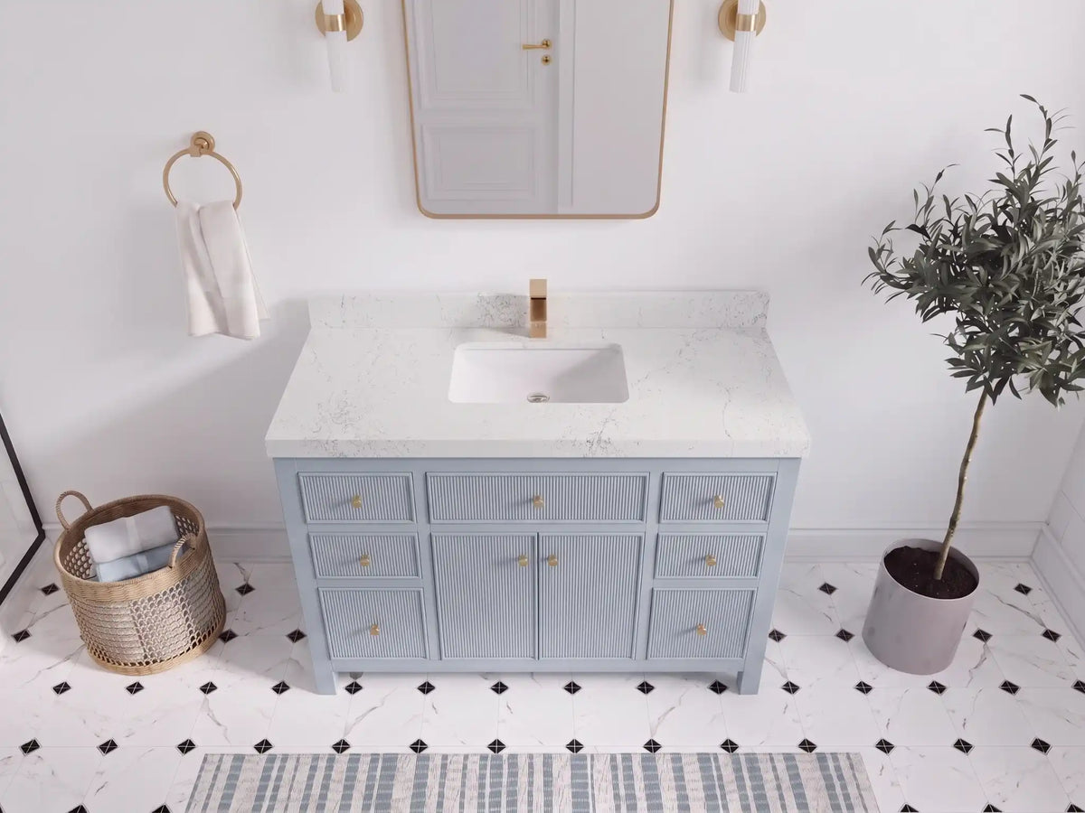 Sonoma 48 in W x 22 in D Free Standing Reeded Single Sink Bathroom Vanity