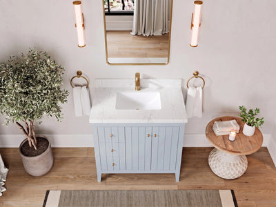 Atlanta 36 in. W x 22 in. D Center Sink Bathroom Vanity for Modern Elegant Bathrooms