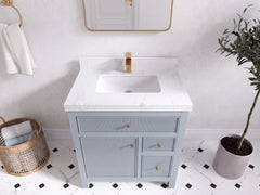 Sonoma 30 in W x 22 in D Reeded Free Standing Single Sink Bathroom Vanity - photo 10