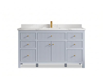 Sonoma 60 in W x 22 in D Free Standing Reeded Single Sink Bathroom Vanity