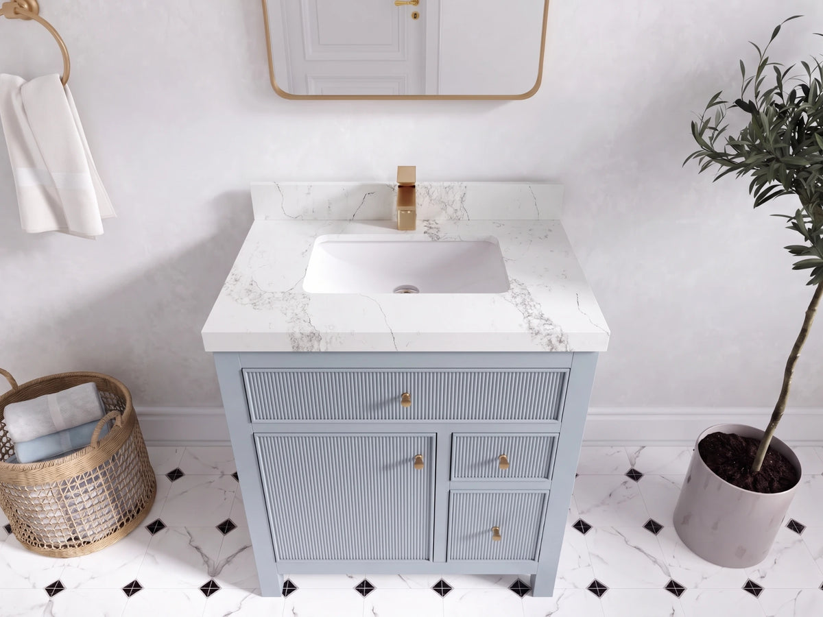 Sonoma 30 in W x 22 in D Reeded Free Standing Single Sink Bathroom Vanity