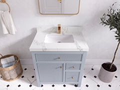 Sonoma 30 in W x 22 in D Reeded Free Standing Single Sink Bathroom Vanity - photo 6