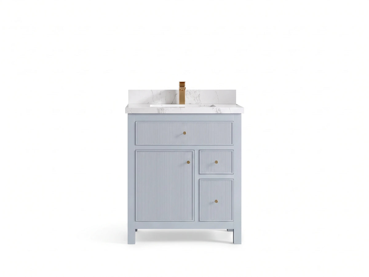 Sonoma 30 in W x 22 in D Reeded Free Standing Single Sink Bathroom Vanity