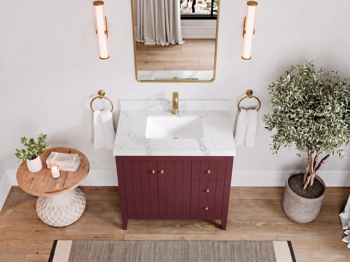 Atlanta 36 in. W x 22 in. D Center Sink Modern Bathroom Vanity