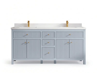 Sonoma 72 in W x 22 in D Free Standing Reeded Double Sink Bathroom Vanity