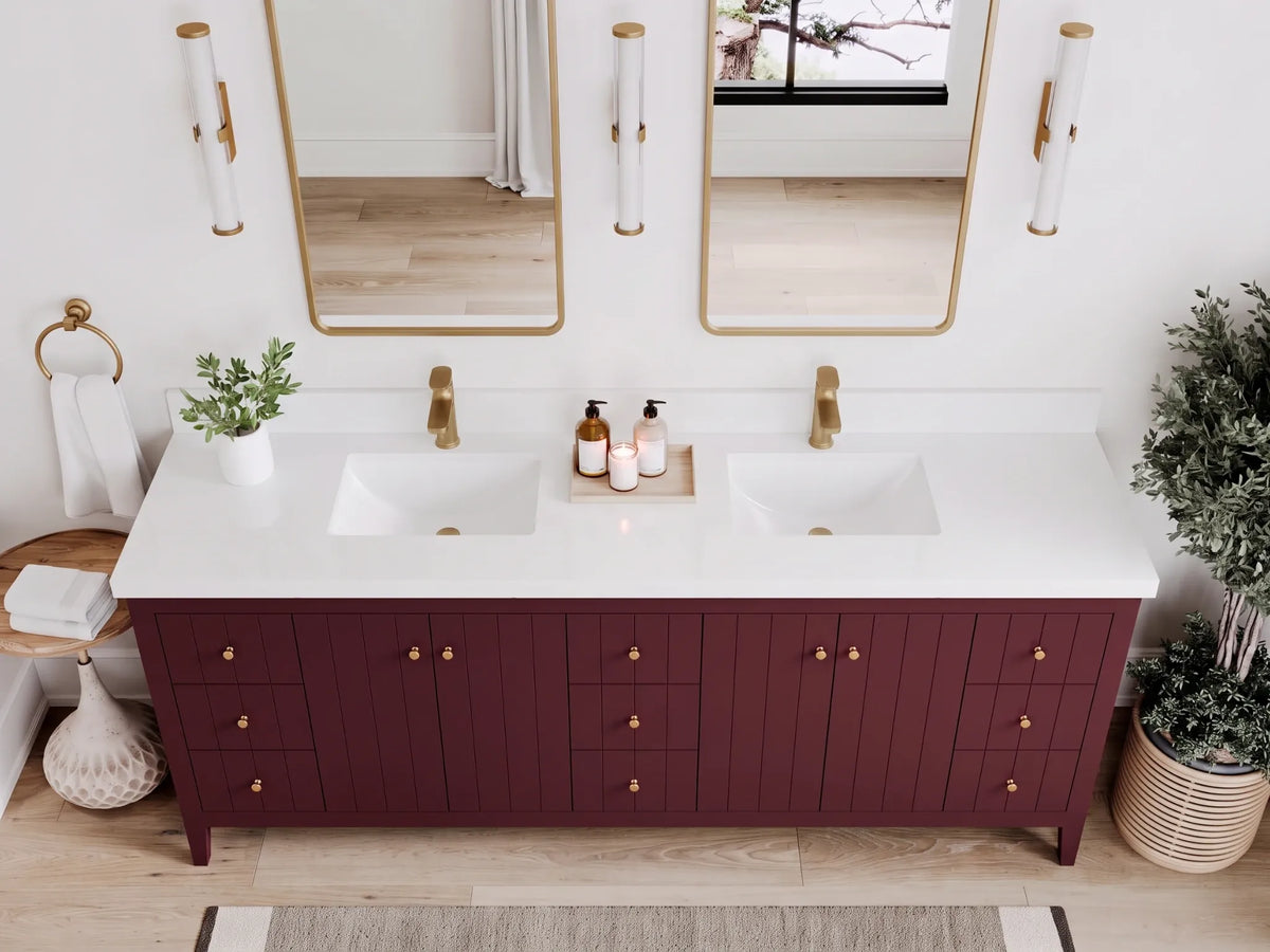 Atlanta 84 in. W x 22 in. D Double Sink Bathroom Vanity