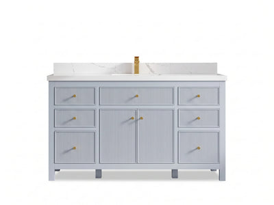 Sonoma 60 in W x 22 in D Free Standing Reeded Single Sink Bathroom Vanity