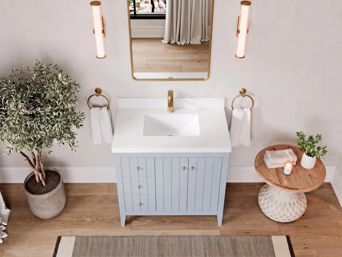 Atlanta 36 in. W x 22 in. D Center Sink Bathroom Vanity for Modern Elegant Bathrooms
