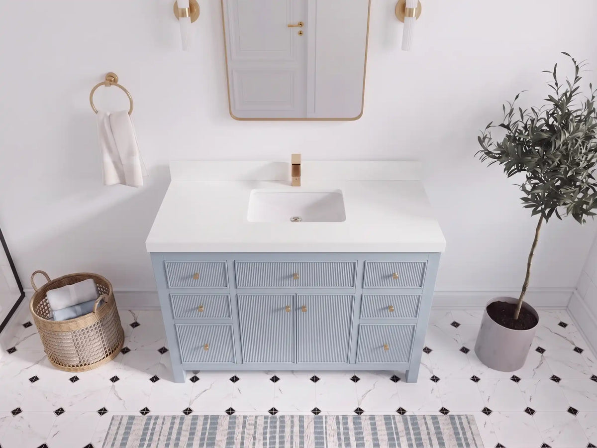 Sonoma 48 in W x 22 in D Free Standing Reeded Single Sink Bathroom Vanity