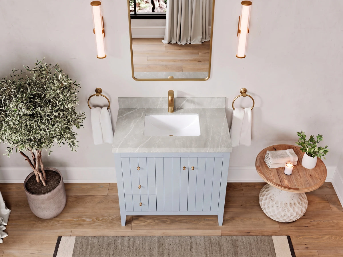 Atlanta 36 in. W x 22 in. D Center Sink Bathroom Vanity for Modern Elegant Bathrooms