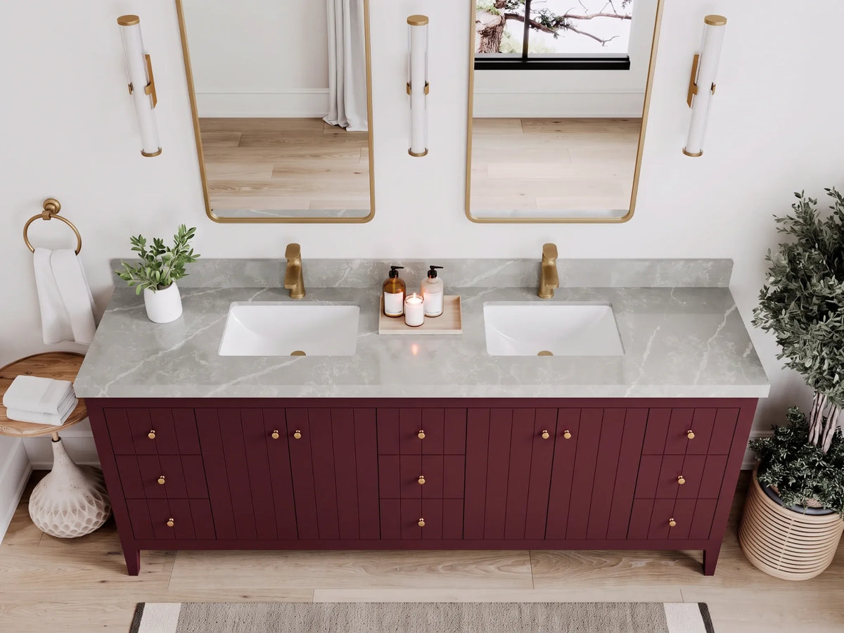 Atlanta 84 in. W x 22 in. D Double Sink Bathroom Vanity