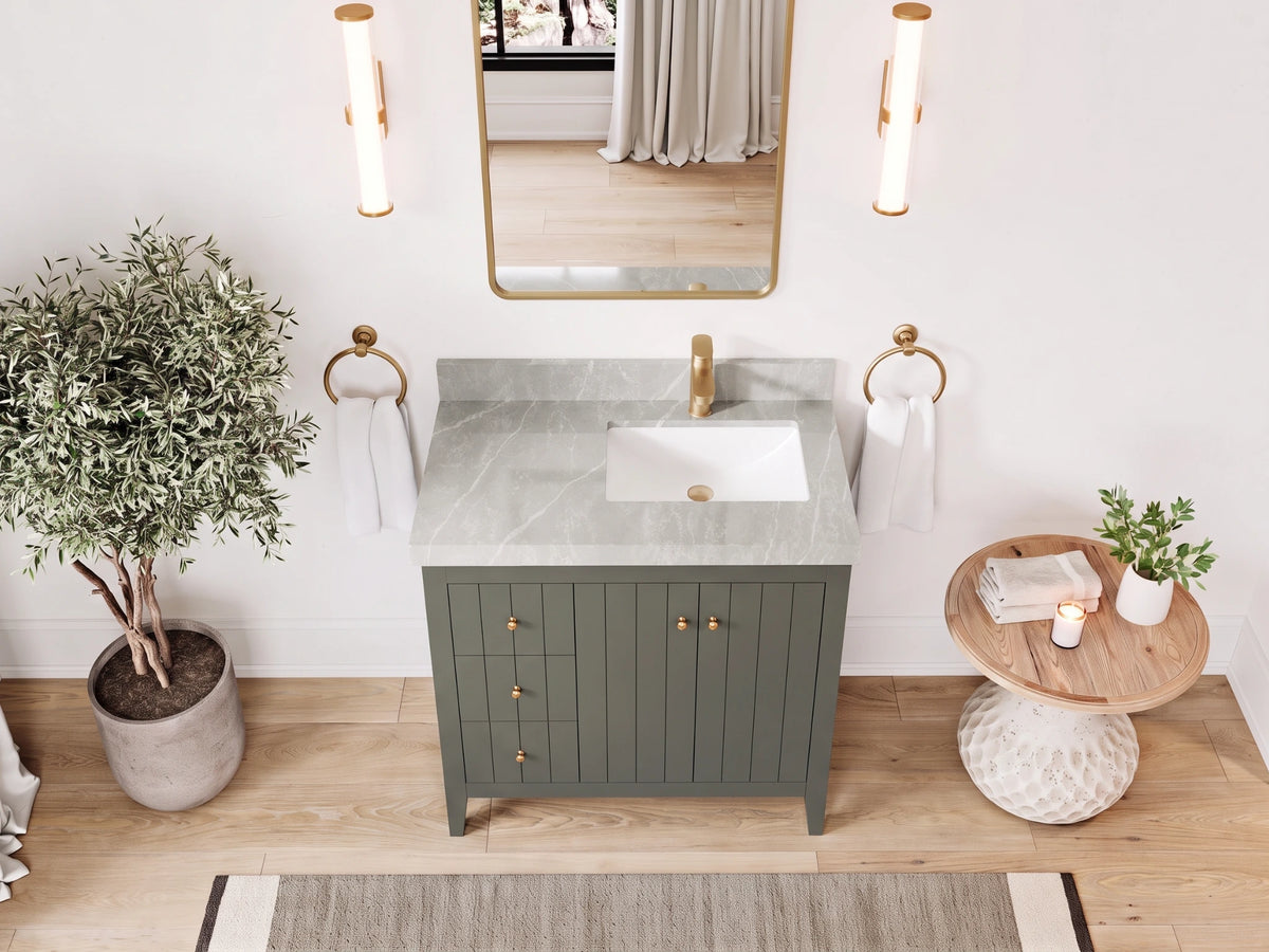 Atlanta 36 in. W x 22 in. D Left Offset Sink Bathroom Vanity