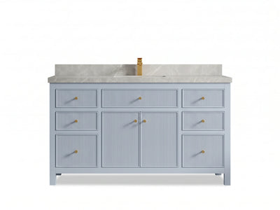 Sonoma 60 in W x 22 in D Free Standing Reeded Single Sink Bathroom Vanity