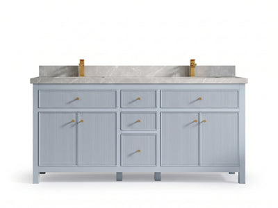 Sonoma 72 in W x 22 in D Free Standing Reeded Double Sink Bathroom Vanity