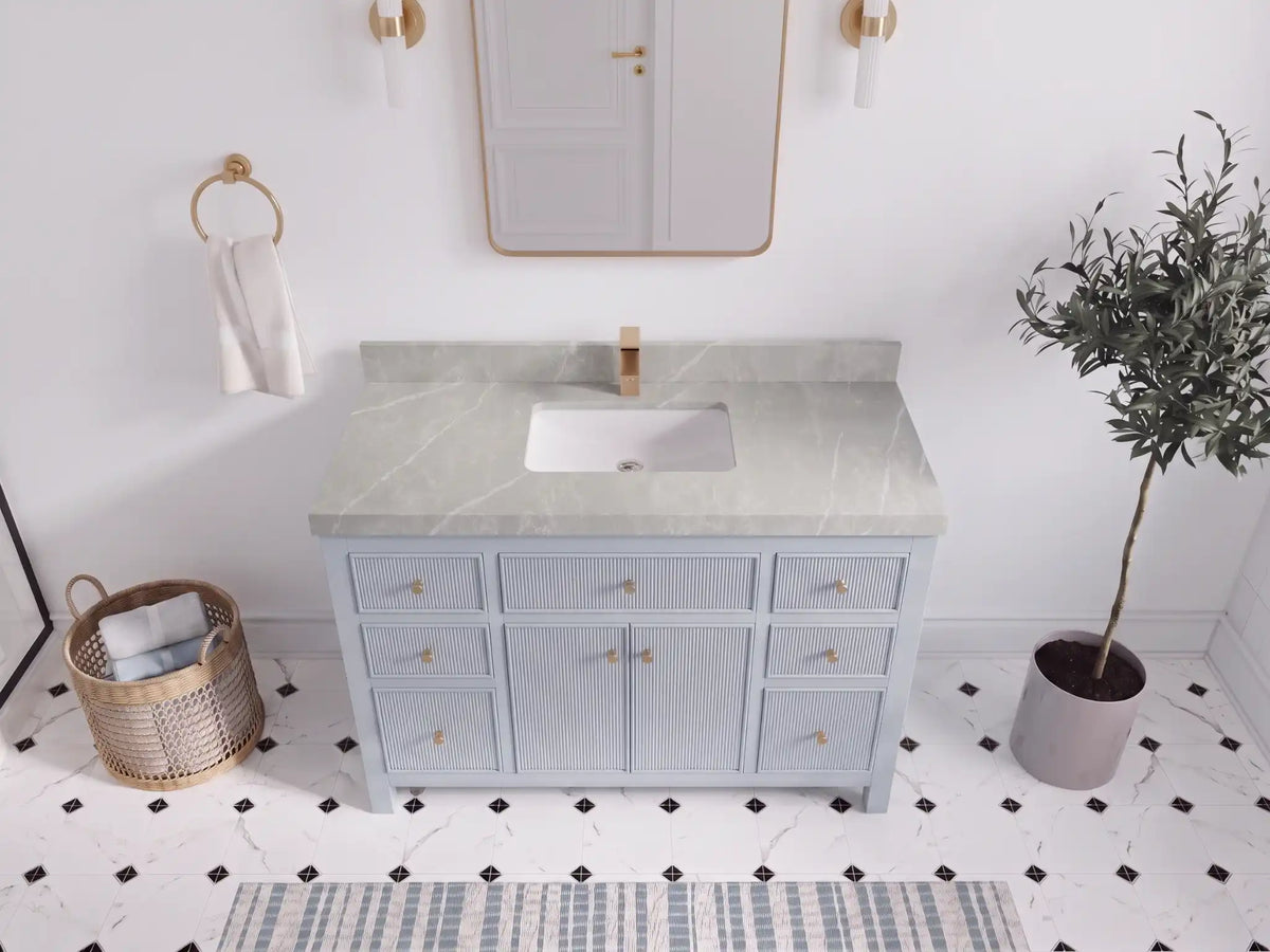 Sonoma 48 in W x 22 in D Free Standing Reeded Single Sink Bathroom Vanity