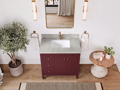 Atlanta 36 in. W x 22 in. D Center Sink Bathroom Vanity for Modern Elegant Bathrooms