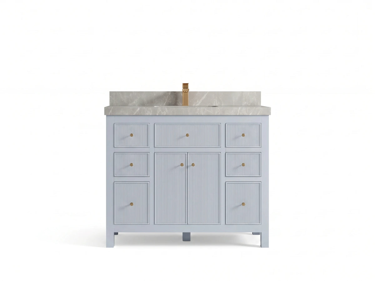 Sonoma 42 in W x 22 in D Free Standing Reeded Single Sink Bathroom Vanity