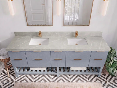 Catalina 84 in W x 22 in D Free Standing Reeded Double Sink Bathroom Vanity