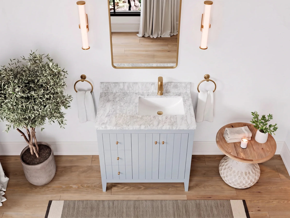 Atlanta 36 in. W x 22 in. D Right Offset Sink Bathroom Vanity