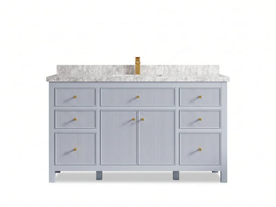 Sonoma 60 in W x 22 in D Free Standing Reeded Single Sink Bathroom Vanity