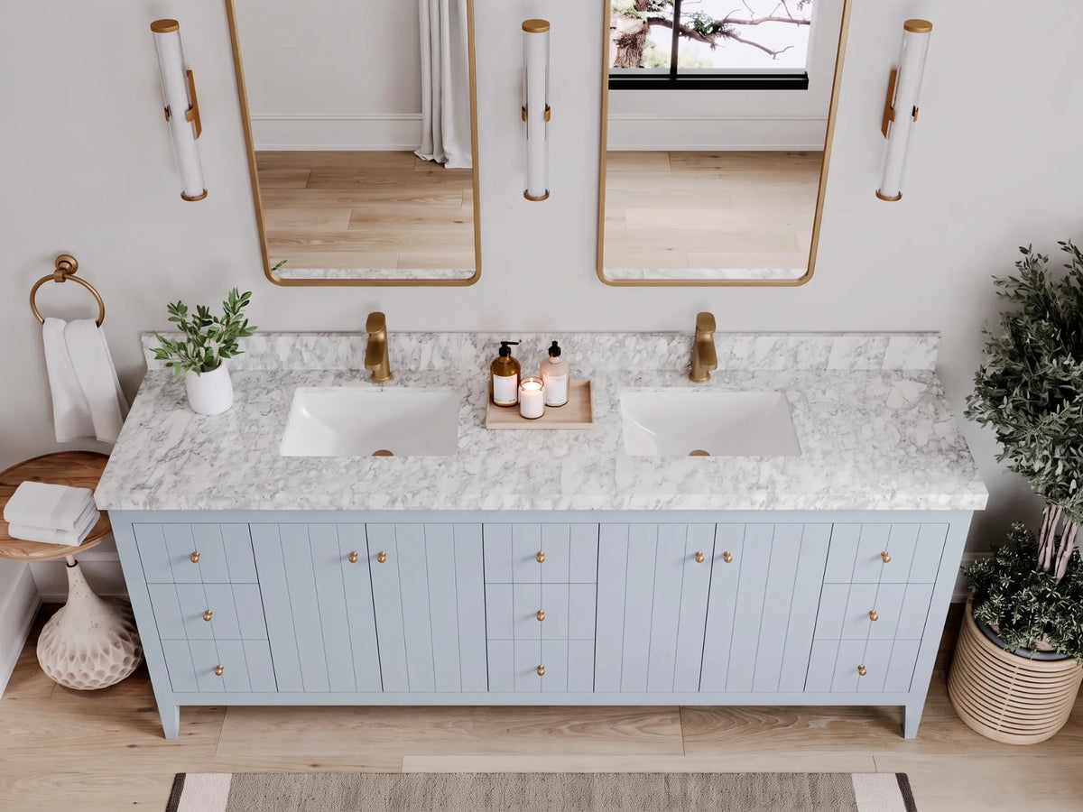 Atlanta 84 in. W x 22 in. D Double Sink Bathroom Vanity