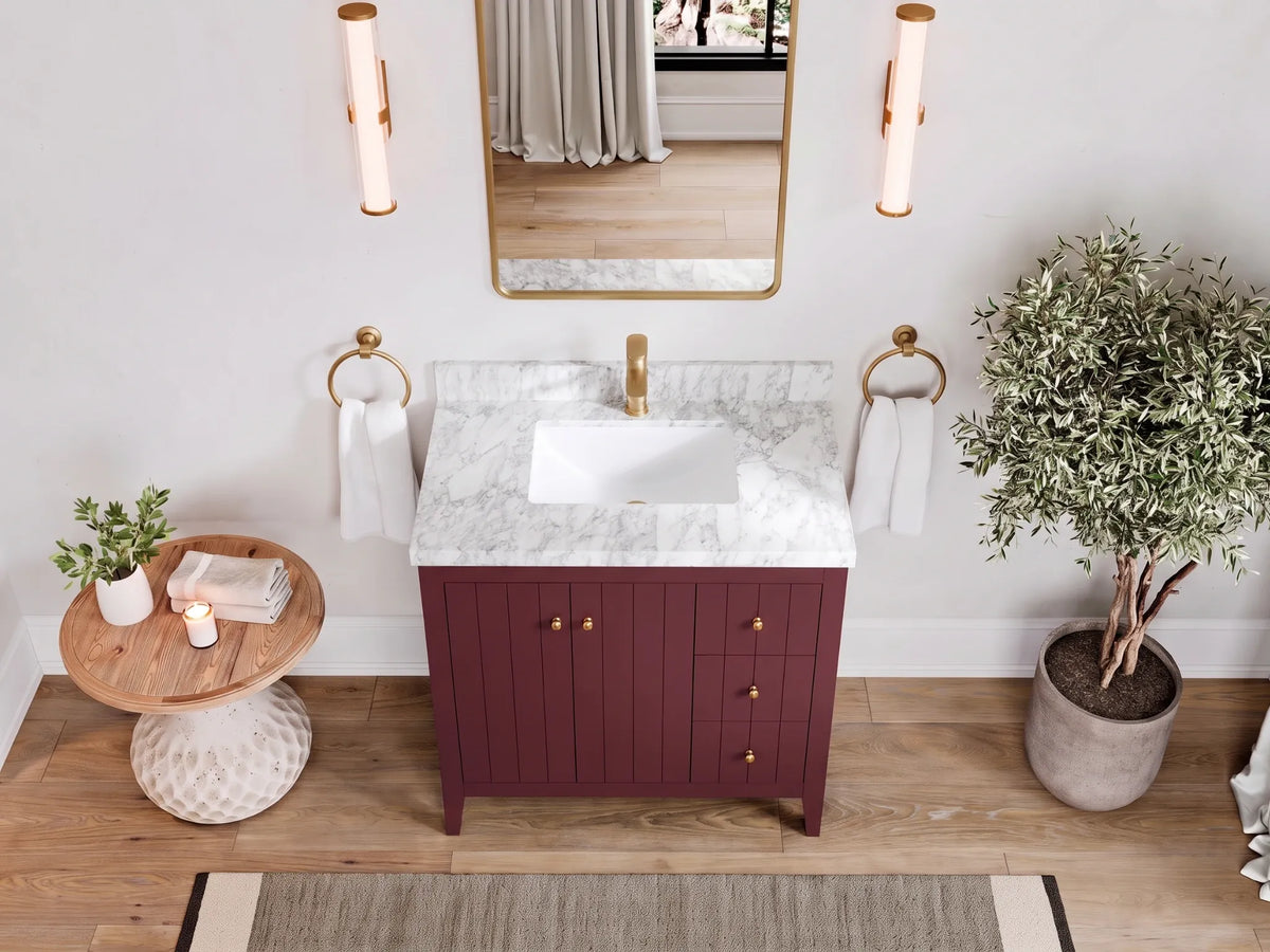 Atlanta 36 in. W x 22 in. D Center Sink Modern Bathroom Vanity