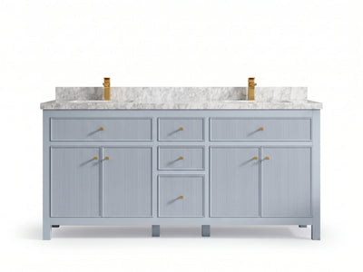 Sonoma 72 in W x 22 in D Free Standing Reeded Double Sink Bathroom Vanity