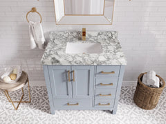 Malibu 36 in. W x 22 in. D Bathroom Vanity Center Sink - photo 4