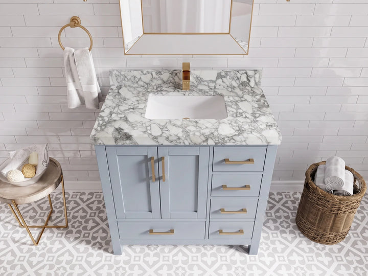Malibu 36 in. W x 22 in. D Bathroom Vanity Center Sink - photo 4
